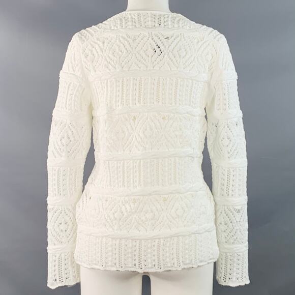 COMME des GARCONS 2022 Size S White Textured Knit Polyester Crew Neck Sweater - Picture 3 of 7